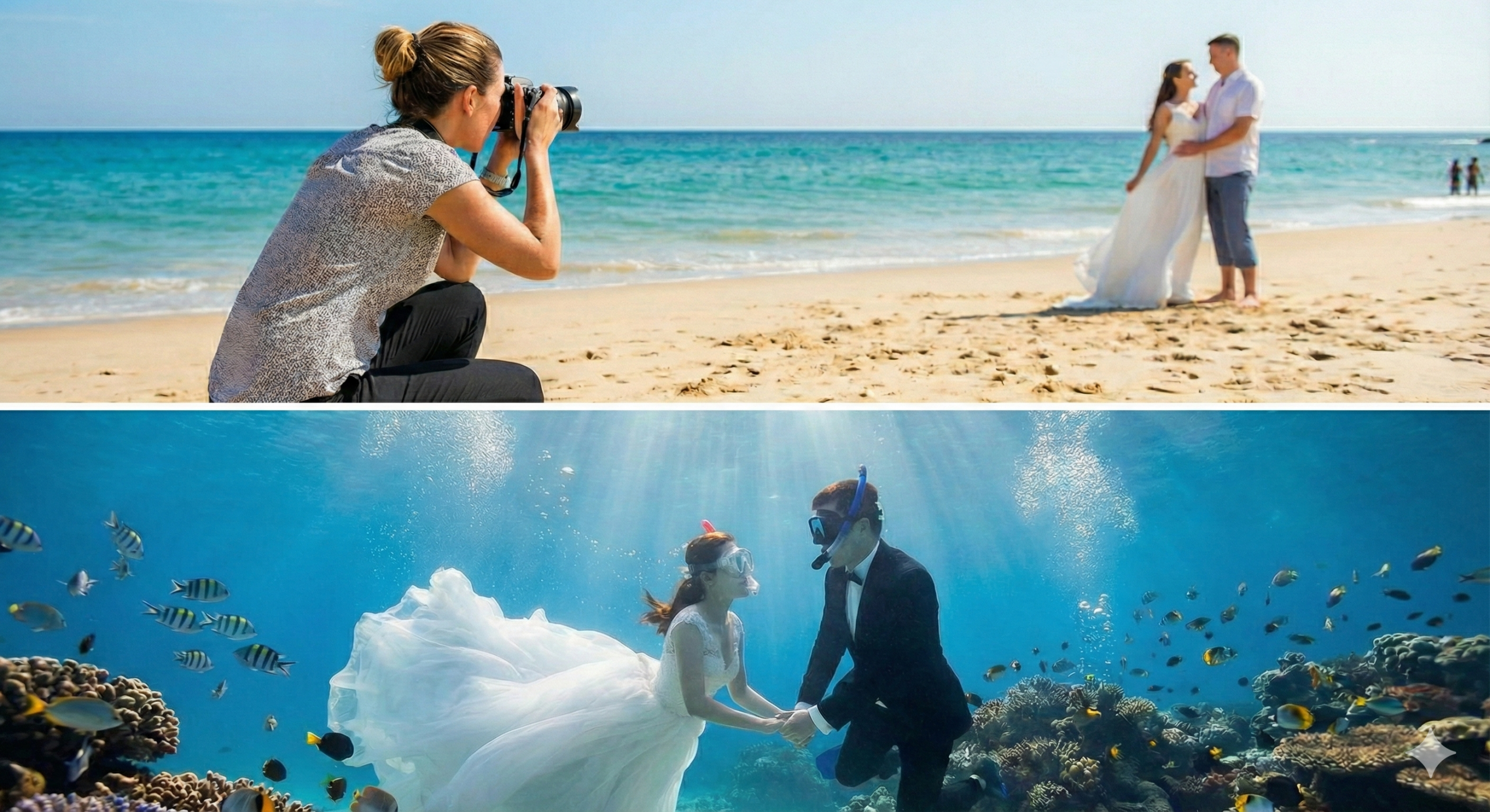 砂浜＋水中撮影